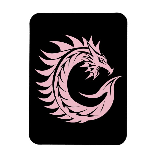 Magnet Flexible Lettre C de style dragon, alphabet du dragon, mono (Vertical)