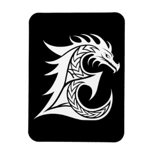 Magnet Flexible Lettre E de style dragon, Alphabet Dragon, Monogra