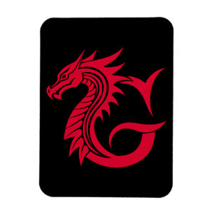 Magnet Flexible Lettre G de style dragon, Alphabet Dragon, Monogra
