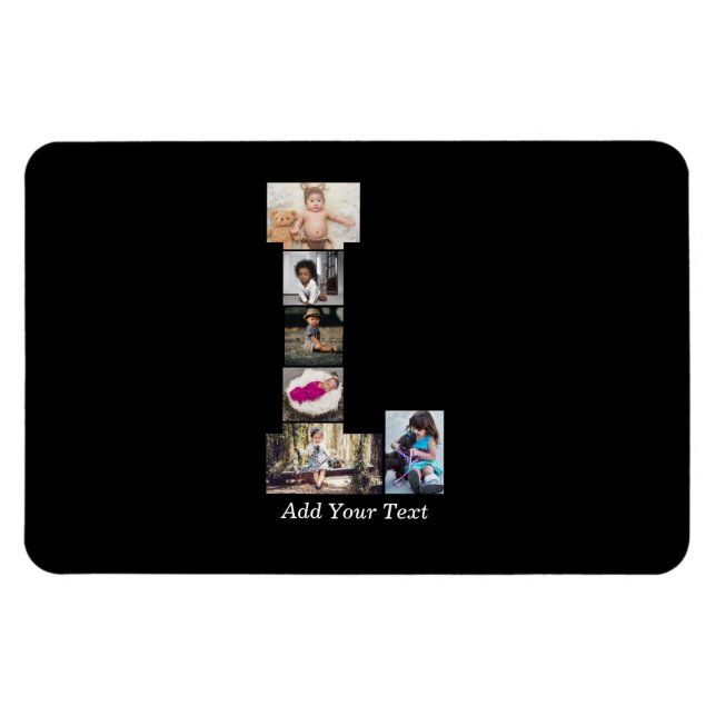 Magnet Flexible Lettre noire et blanche L Photo Collage (Horizontal)