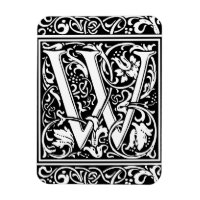 Lettre W Monogramme médiéval Art Nouveau