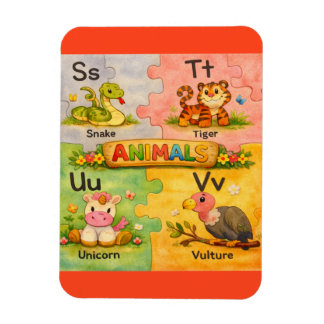 Magnet Flexible Lettres Animaux Réfrigérateur Aimant S-V pour Avan