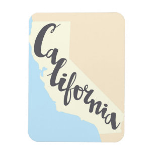 Magnet Flexible Lettres de pinceau californienne avec carte Silhou