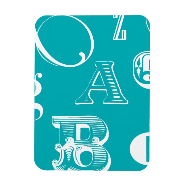 Magnet Flexible Lettres décoratives sur Arrière - plan bleu (Vertical)