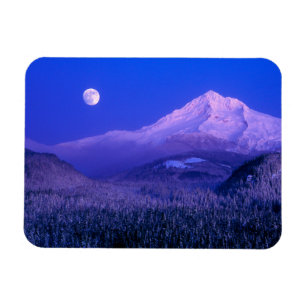 Magnet Flexible Lever de lune sur le mont Hood Oregon en hiver