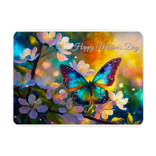 Magnet Flexible Lever de soleil Fête des mères Papillon Fleur de c