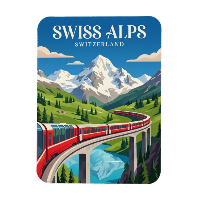 Magnet Flexible L'Express Bernina (Alpes suisses) Suisse (Vertical)