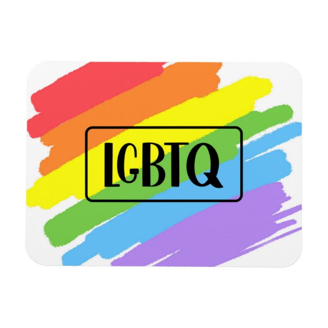Magnet Flexible LGBTQ Brushstrokies arc-en-ciel (Horizontal)