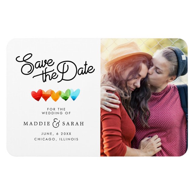 Magnet Flexible LGBTQ - Enregistrer le script de date avec photo (Horizontal)