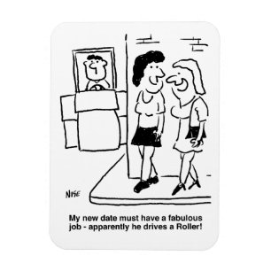 Magnet Flexible L'homme conduit une voiture à roulettes Drôle Cart