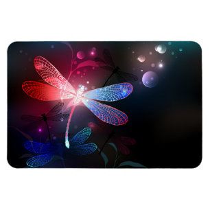 Magnet Flexible libellule rouge brillante