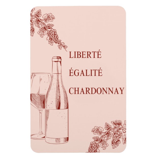 Magnet Flexible Liberté Égalité Chardonnay Drôle Illustration de v (Vertical)