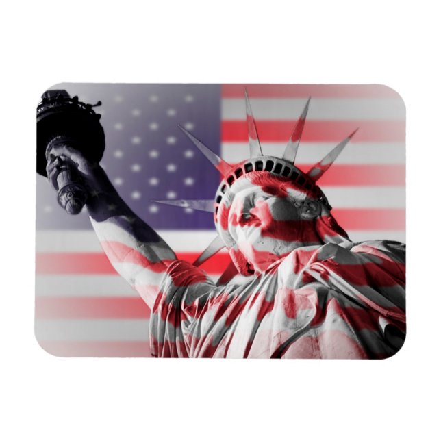 Magnet Flexible Liberty enveloppé d'étoiles et drapeau rayé (Horizontal)