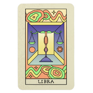 Magnet Flexible Libra Zodiac Sign Abstract Art Vintage