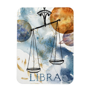 Magnet Flexible Libras scales birthday zodiac astrology blue