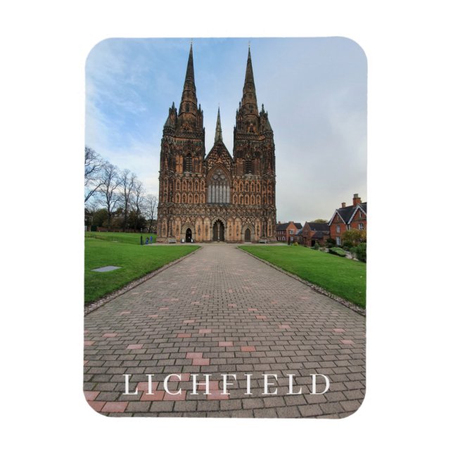 Magnet Flexible Lichfield Cathédrale vue réfrigérateur aimant (Vertical)