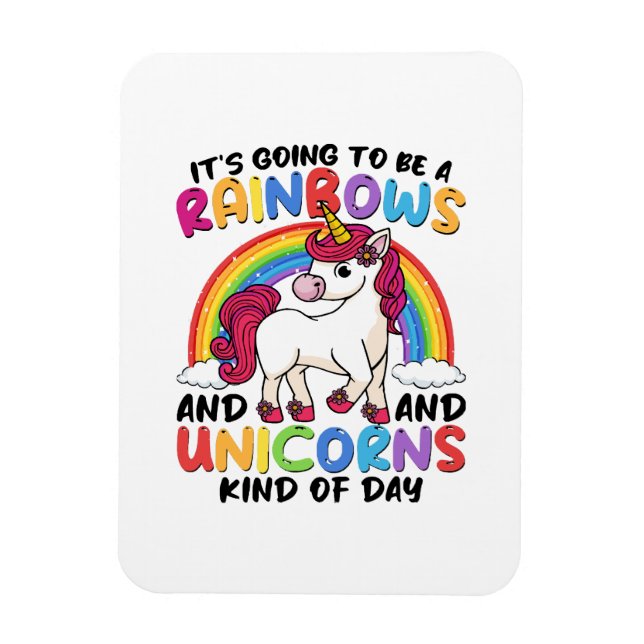 Magnet Flexible licorne arc-en-ciel drôle mignonne (Vertical)
