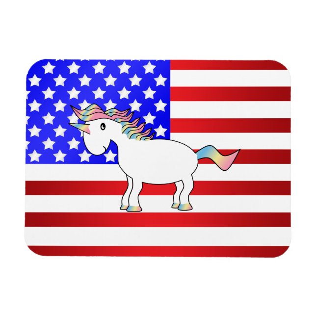 Magnet Flexible licorne patriotique (Horizontal)