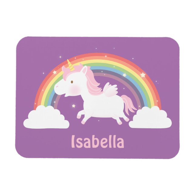 Magnet Flexible Licorne Volante Mignonne et Aimant Arc-en-Ciel pou (Horizontal)
