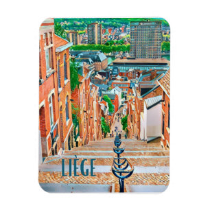 Magnet Flexible Liège Belgique Photo Vintage