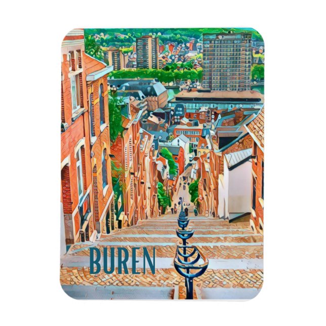Magnet Flexible Liège Buren Belgique Photo Vintage (Vertical)