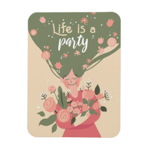 MAGNET FLEXIBLE LIFE EST UNE CARTE DE SALUT FLORALE PRINTEMPS DE F