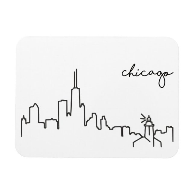 Magnet Flexible Ligne aérienne de Chicago avec aimant de phare (Horizontal)