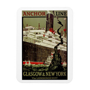 Magnet Flexible Ligne Ancre ~ Glasgow-New York
