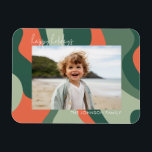 Magnet Flexible Ligne biologique Art Abstrait - 1 Photo Jade Coral<br><div class="desc">Un art abstrait bio aux couleurs vert et corail. Le design moderne met en valeur votre photo préférée pour la saison de Noël. Le devant comprend également une police calligraphique pour le salut et un simple motif d'art abstrait à l'arrière. Si vous avez besoin de déplacer quelque chose, cliquez sur...</div>