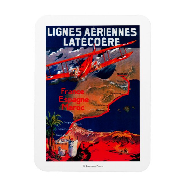 Magnet Flexible Lignes Aeriennes Latecoere Poster vintage (Vertical)