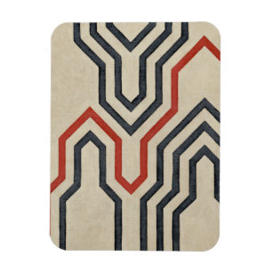 Magnet Flexible Lignes graphiques oranges et bleues