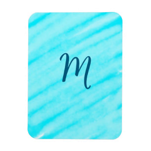 Magnet Flexible lignes simples d'aquarelle bleue ajoutez votre mon