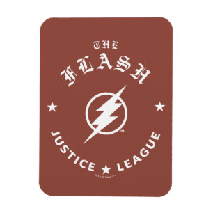 Magnet Flexible Ligue de Justice   L'Emblème Flash Retro Lightning