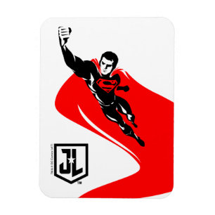 Magnet Flexible Ligue de Justice   Superman Flying Noir Pop Art
