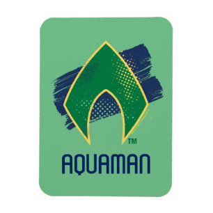 Magnet Flexible Ligue de Justice   Symbole Aquaman à demi-teintes