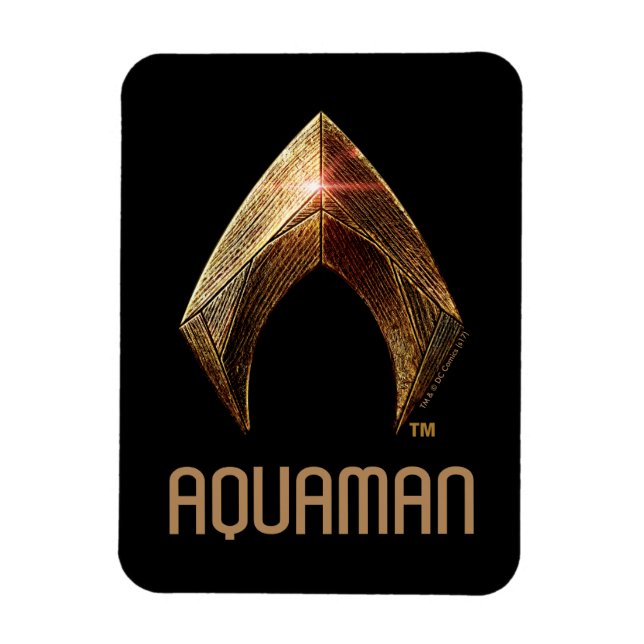 Magnet Flexible Ligue de Justice | Symbole d'aquaman métallique (Vertical)