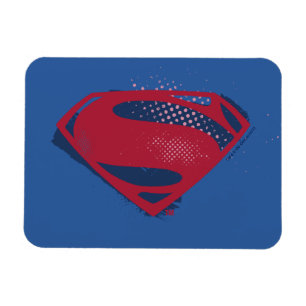 Magnet Flexible Ligue de Justice   Symbole Superman brosse et demi