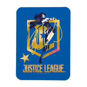 Magnet Flexible Ligue de Justice   Wonder Woman JL Logo Pop Art