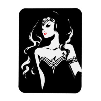 Magnet Flexible Ligue de Justice | Wonder Woman Noir Pop Art