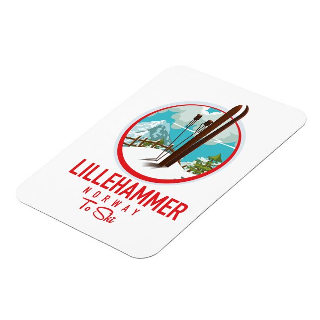 Magnet Flexible Lillehammer Norvège logo de ski (Côté Gauche)
