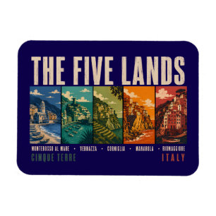 Magnet Flexible L'illustration des Cinq Terres Cinque Terre Italie
