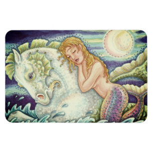MAGNET FLEXIBLE L'IMAGINAIRE DE MARINE MERMAID À MERHORSE, SEAHORS