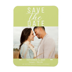 Magnet Flexible Lime de citron moderne Enregistrer la date Mariage