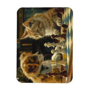 Magnet Flexible L'impasse des boursiers Chat et chien jouer aux