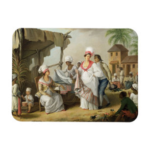 Magnet Flexible Linen Market, Roseau, Dominique, c.1780 (huile sur