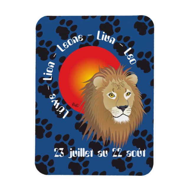 Magnet Flexible Lion 23 juillet 22 août Flexi Aimant (Vertical)