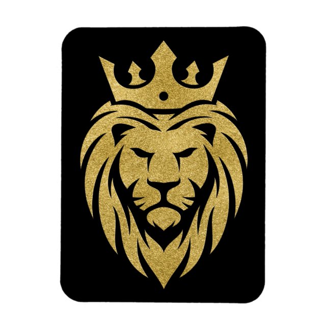 Magnet Flexible Lion Avec Couronne - Style Or 3 (Vertical)