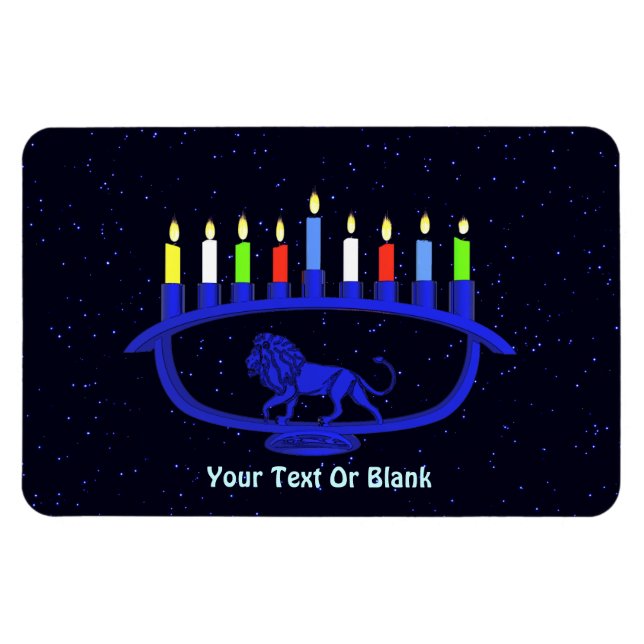 Magnet Flexible Lion bleu Menorah (Horizontal)