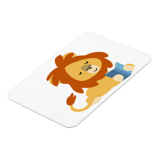 Magnet flexible Lion en lion de lecture mignonne