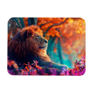 Magnet Flexible Lion royal dans la conception de la forêt enchanté